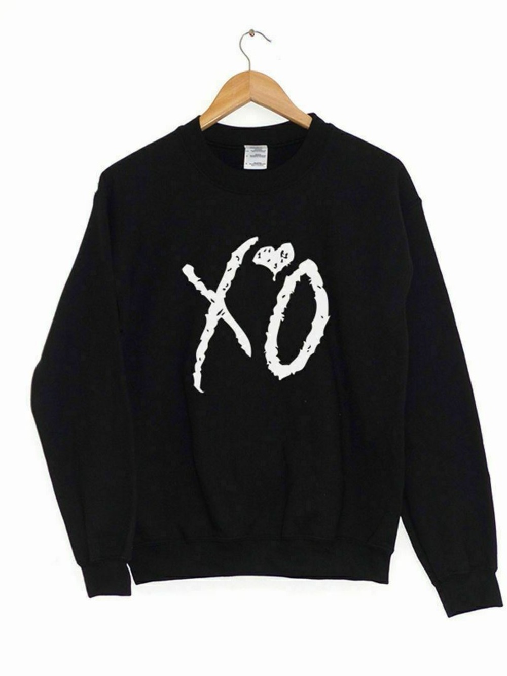 Black XO Graphic Crewneck Sweatshirt The Weekend Clothing Fan Merch